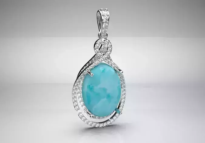 woman jewelry pendant jp0047 3D print model
