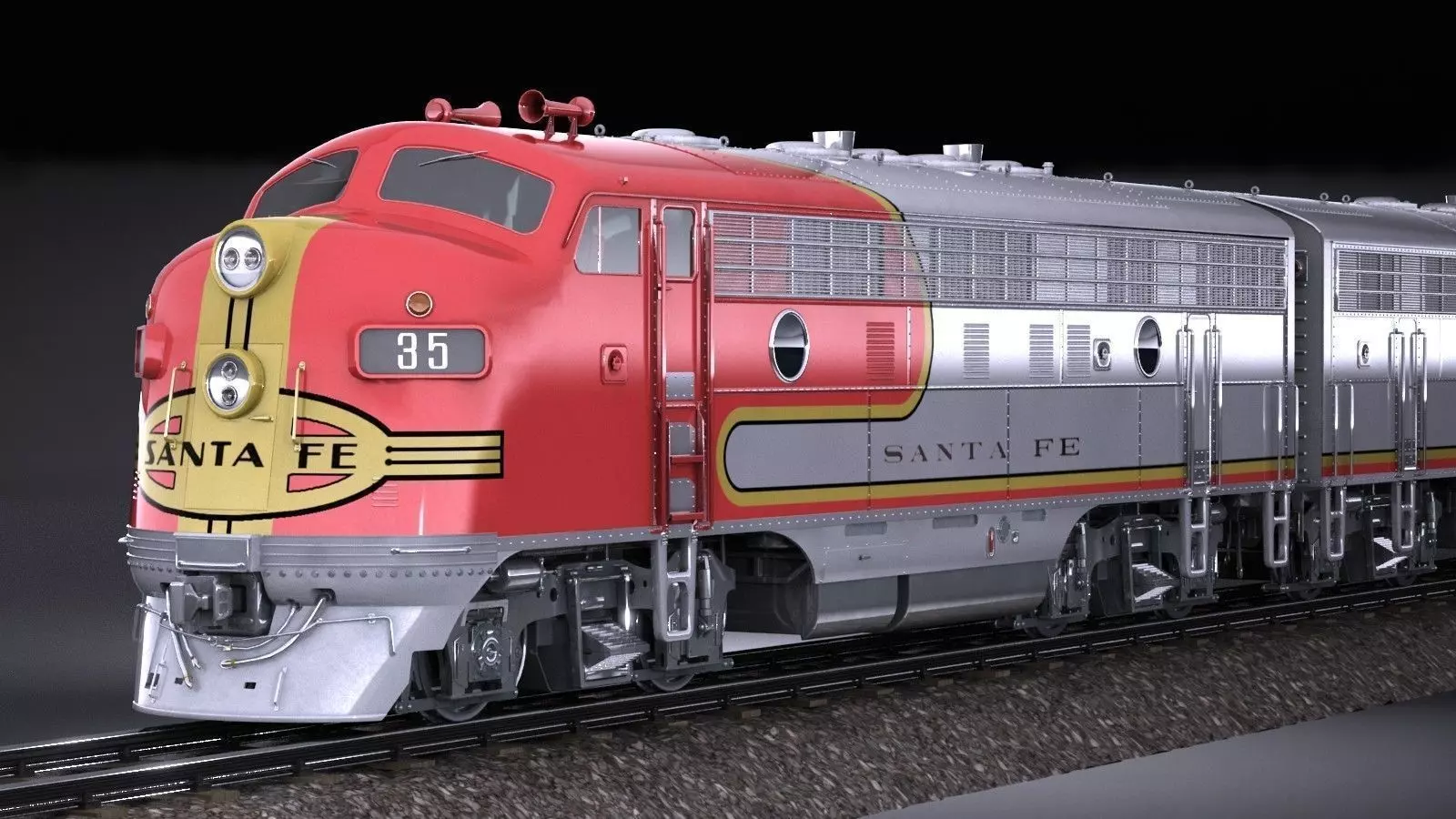 Santa Fe Super Chief Train 3D model_0