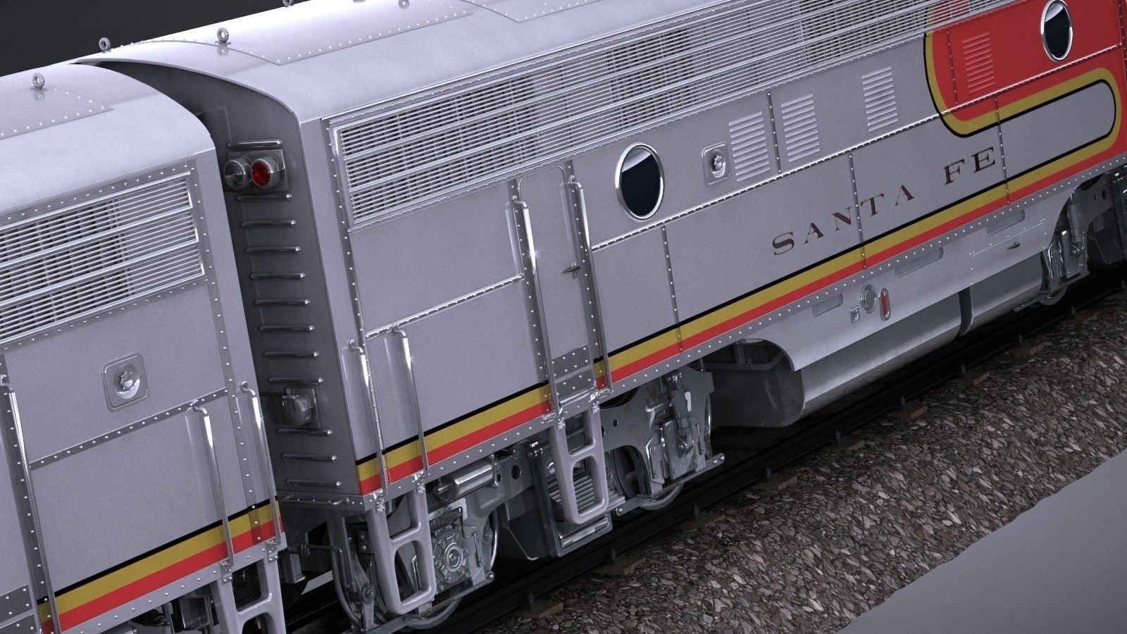 Santa Fe Super Chief Train 3D model_3