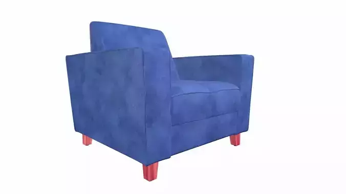 Sofa 1 Seater Blue 3D model