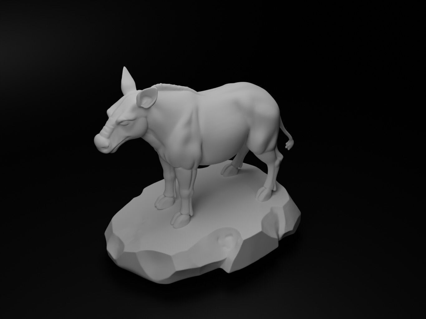 Tapir Animal Figure 3D print model_2