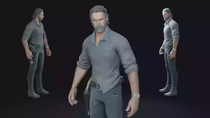 Rick Grimes Animation-Ready Survivor Leader