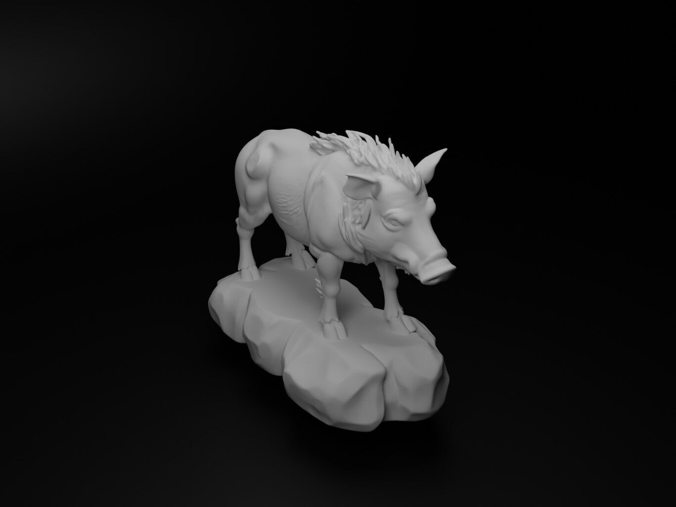Wild boar Animal Figure 3D print model_2