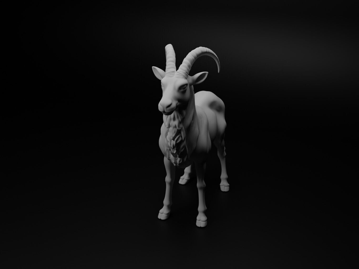 Wild goat Animal Figure 3D print model_1