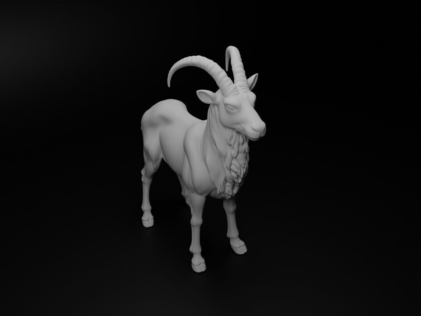 Wild goat Animal Figure 3D print model_2