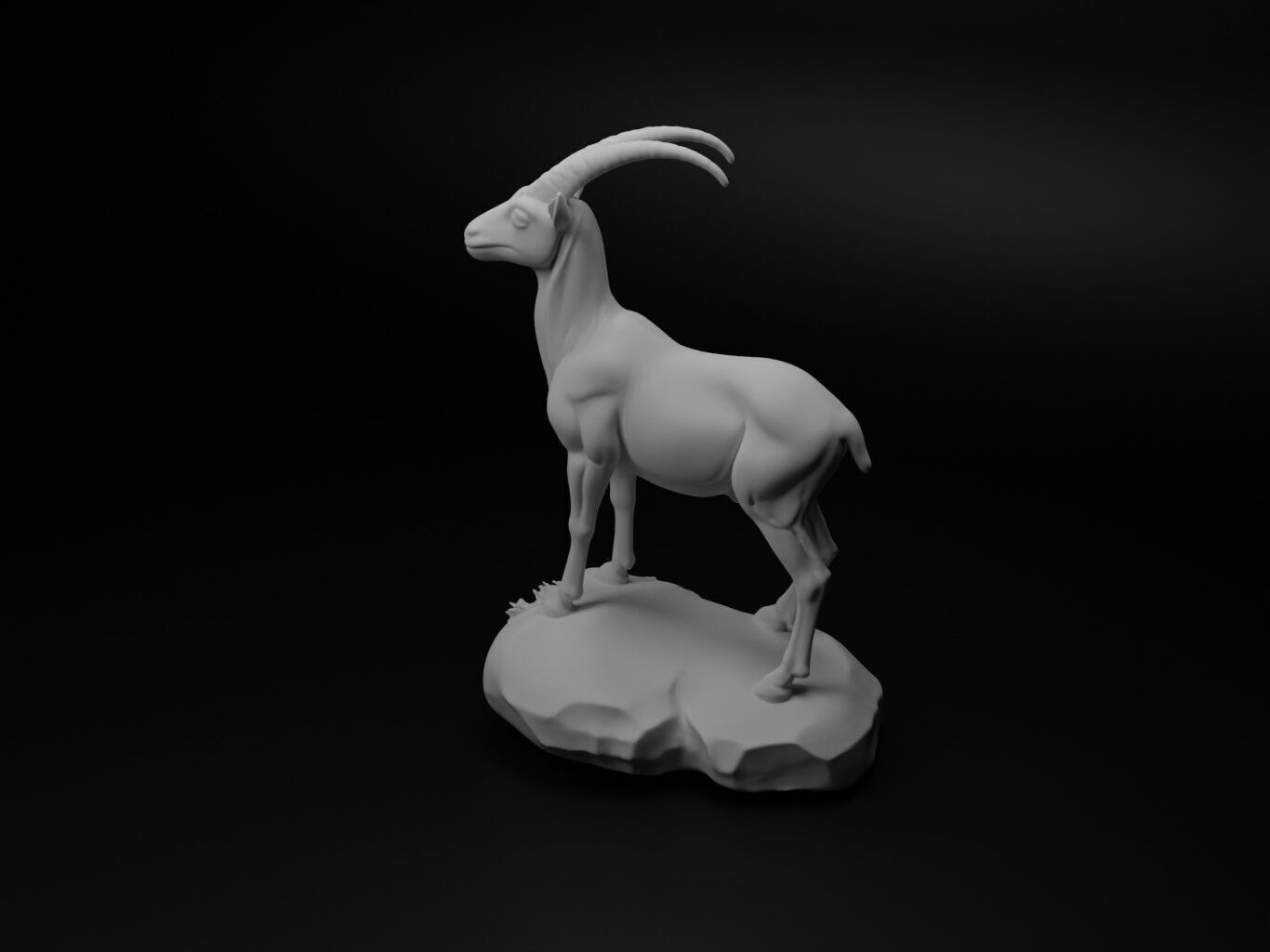 Wild goat Animal Figure 3D print model_1