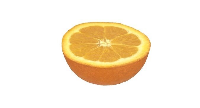 Half Of Orange Fruit 3D model 3