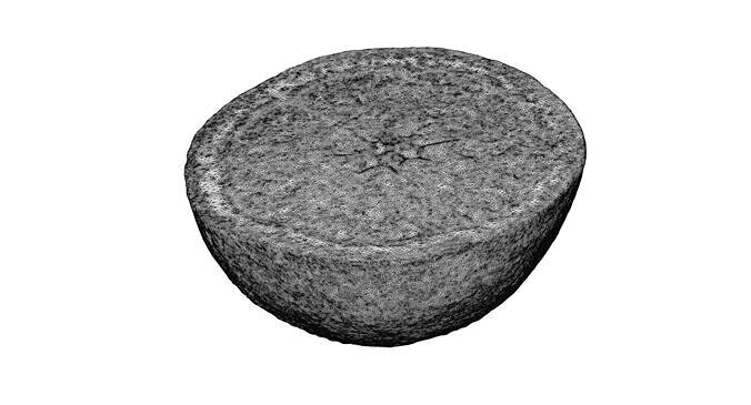 Half Of Orange Fruit 3D model 7