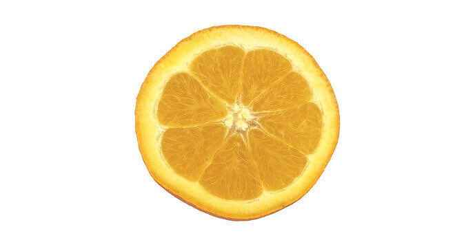 Half Of Orange Fruit 3D model 4