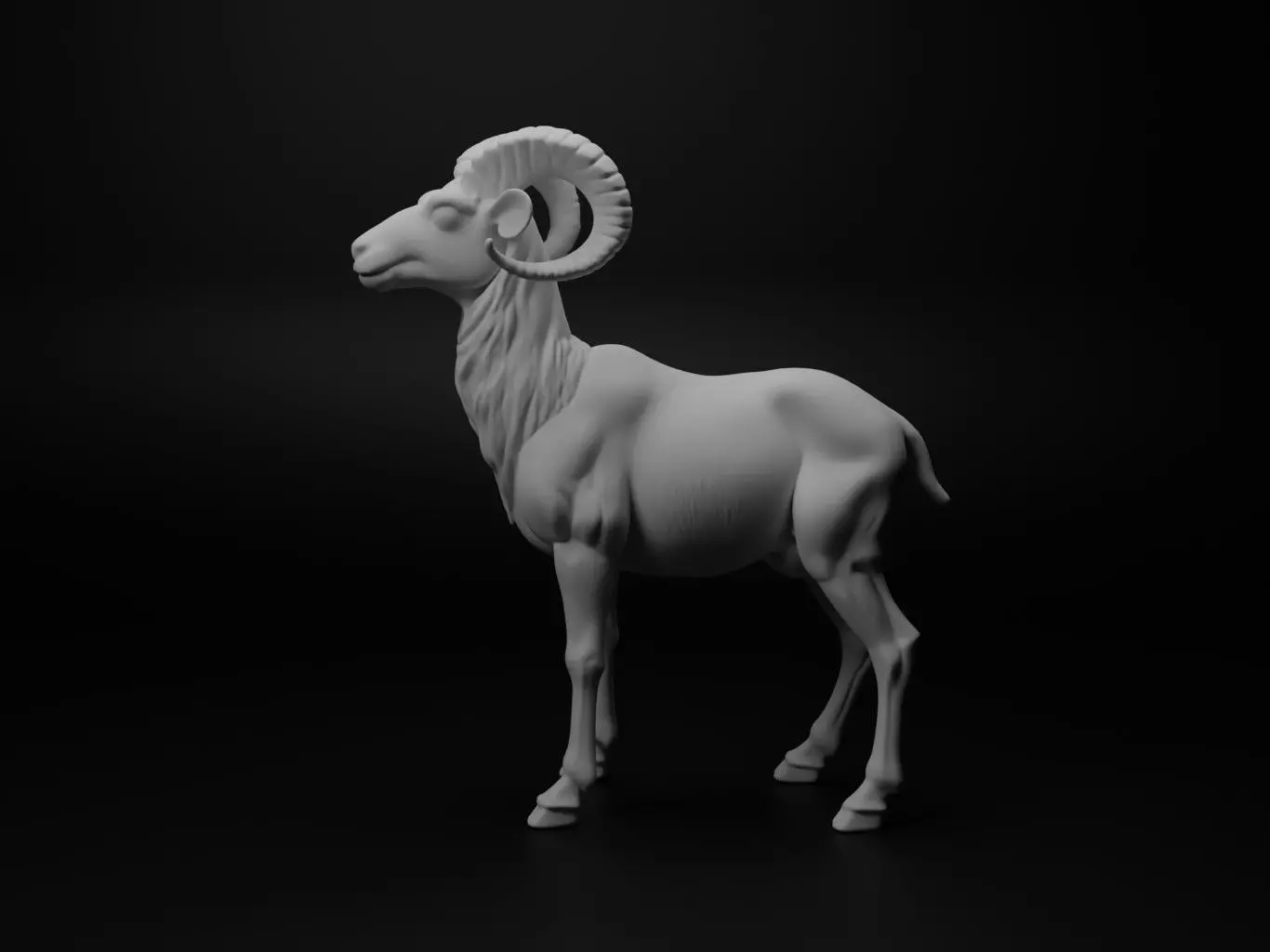 Wild sheep Animal Figure 3D print model_0