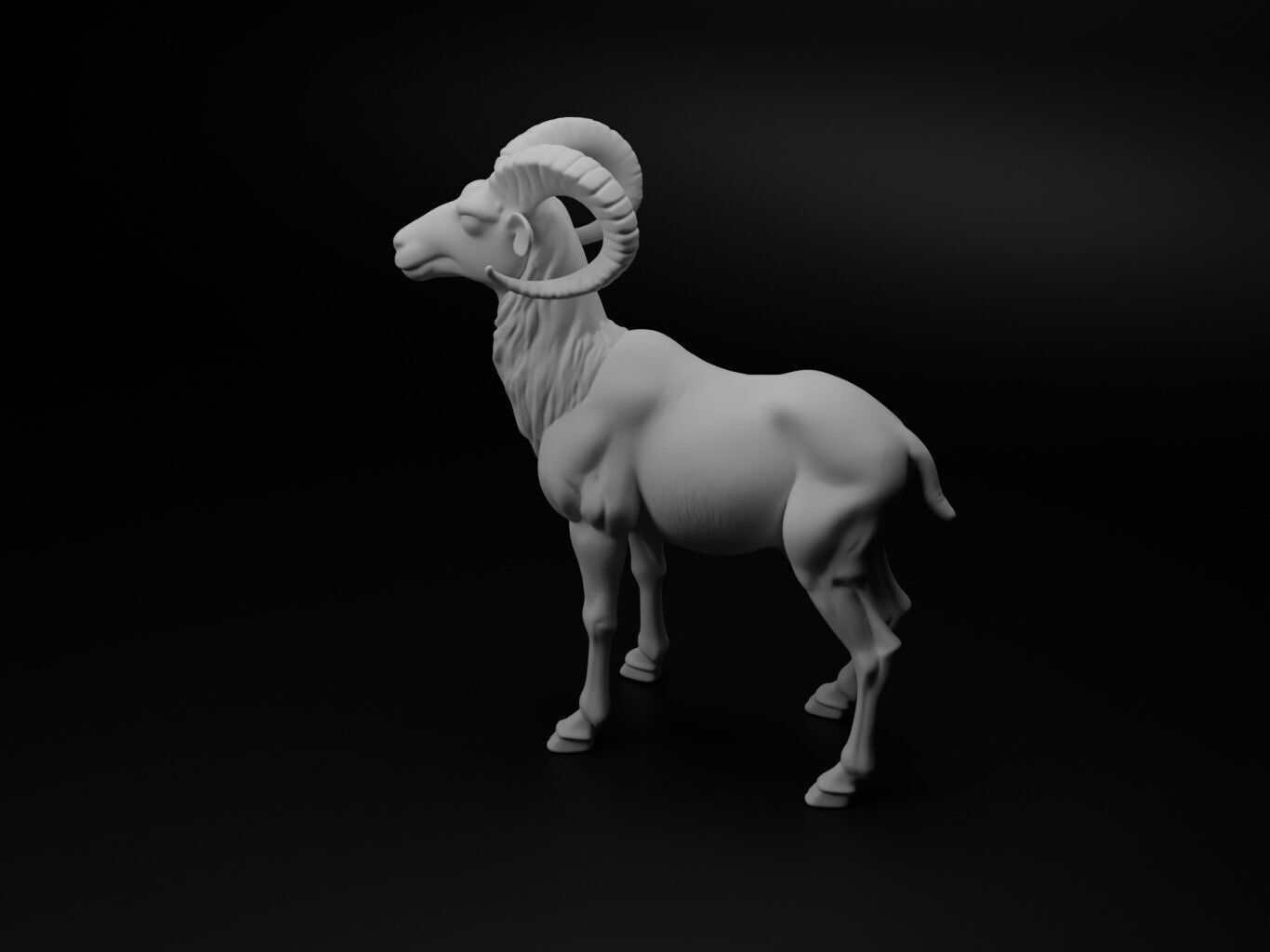 Wild sheep Animal Figure 3D print model_1