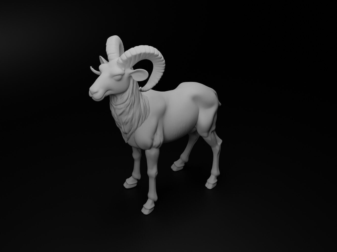 Wild sheep Animal Figure 3D print model_2
