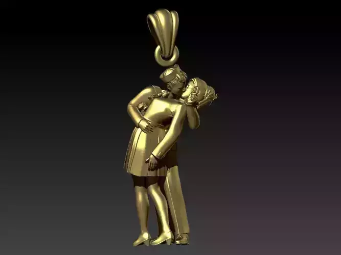kissing pendant 3D print model