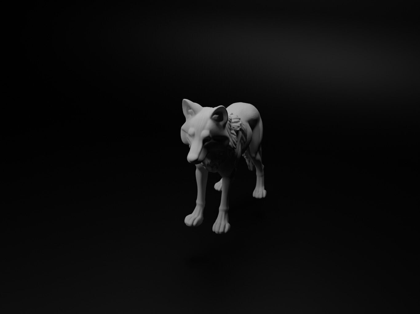 Wolf Animal Figure 3D print model_1