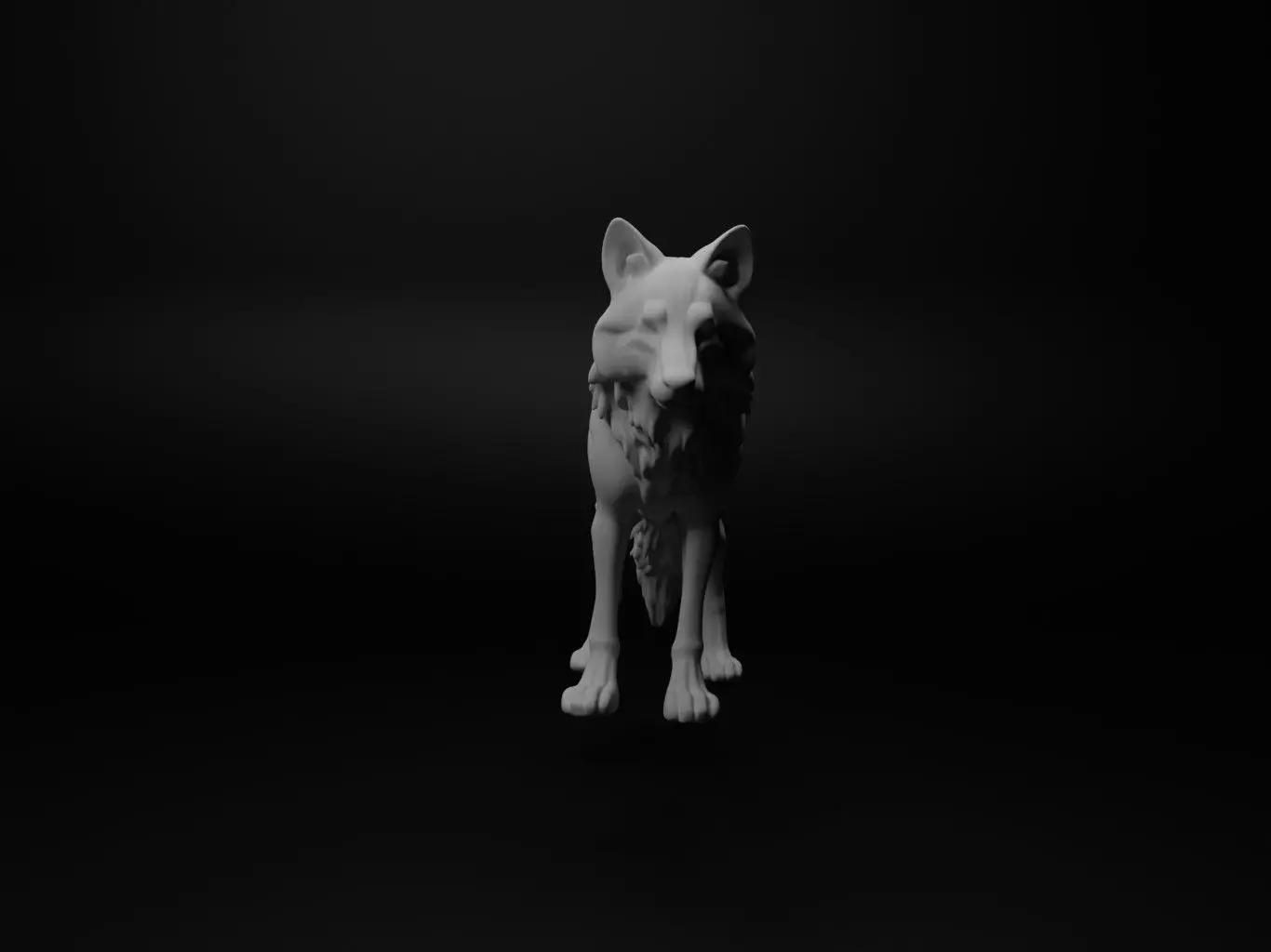 Wolf Animal Figure 3D print model_0
