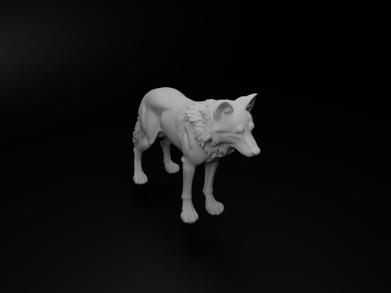 Wolf Animal Figure 3D print model_2