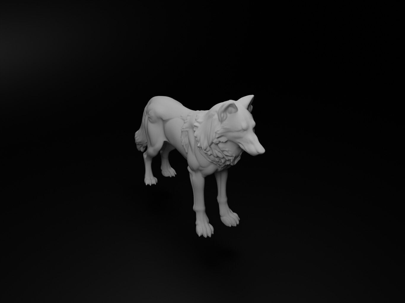 Wolf Animal Figure 3D print model_2