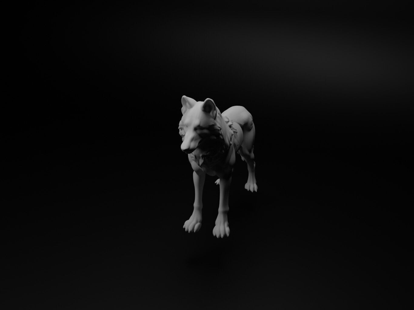 Wolf Animal Figure 3D print model_1