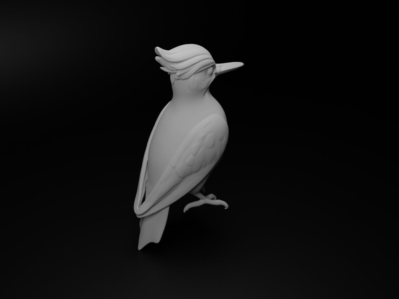 Woodpecker Animal Figure 3D print model_2