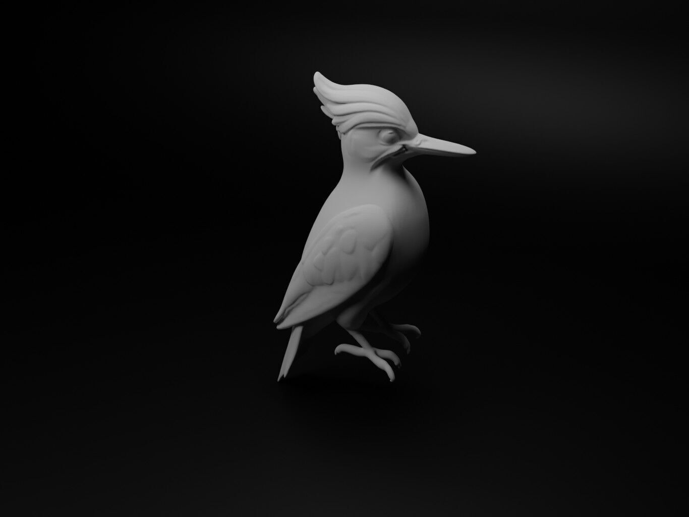 Woodpecker Animal Figure 3D print model_1