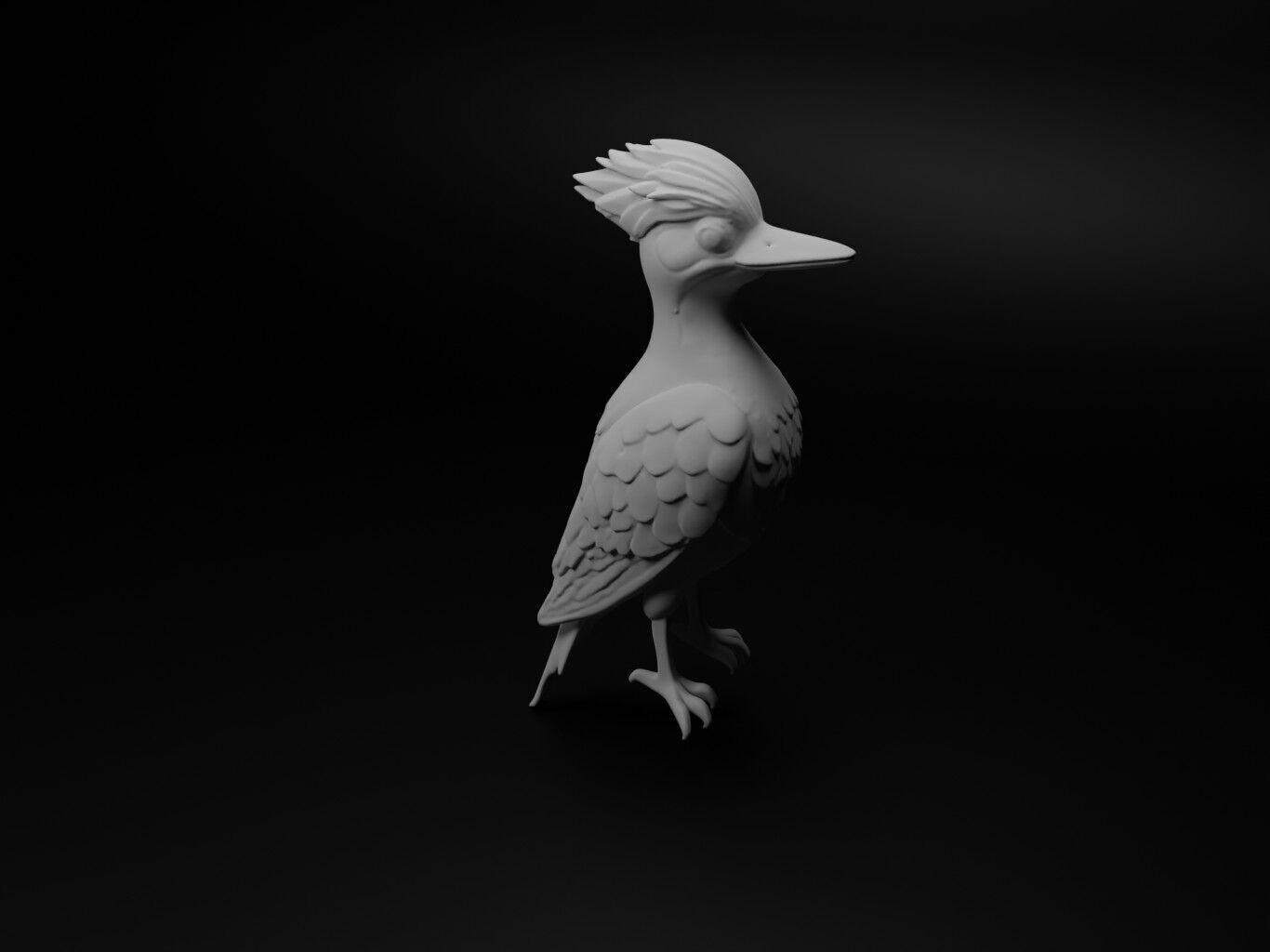 Woodpecker Animal Figure 3D print model_1