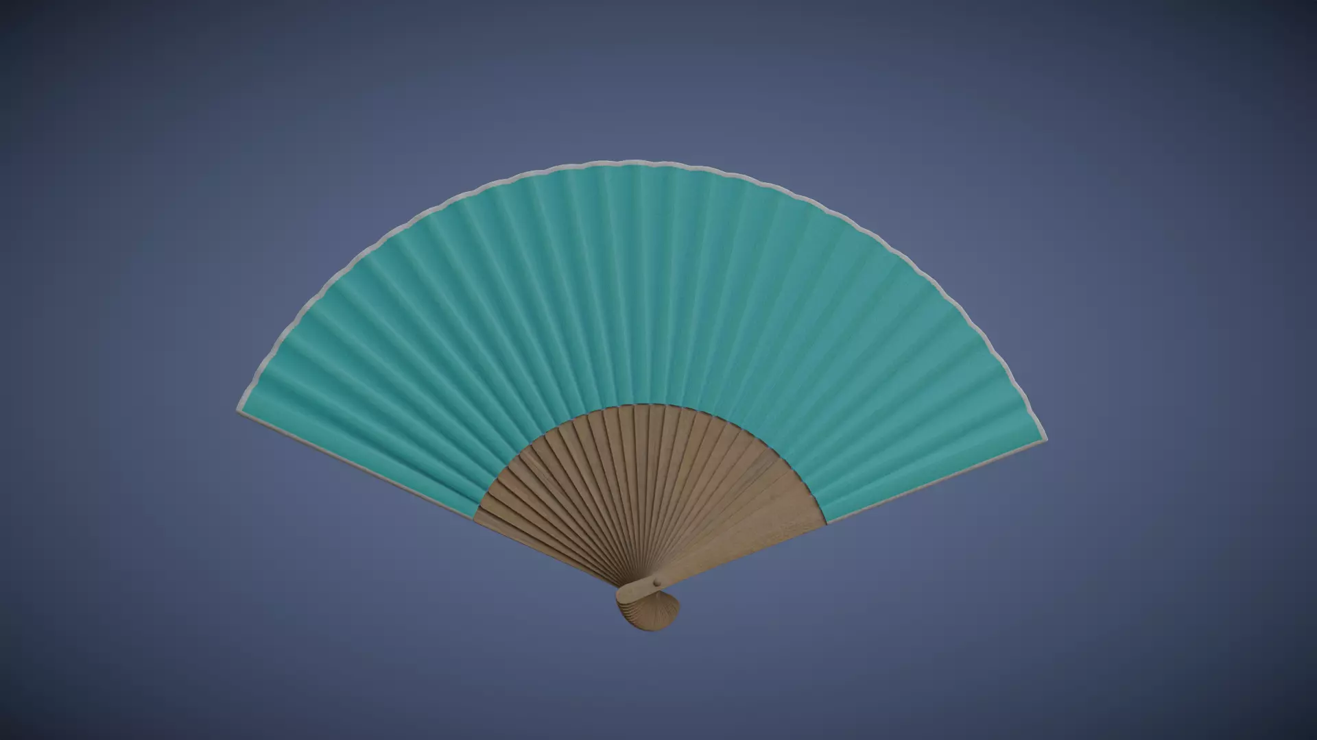 Asian Silk Folding Fan 3D model