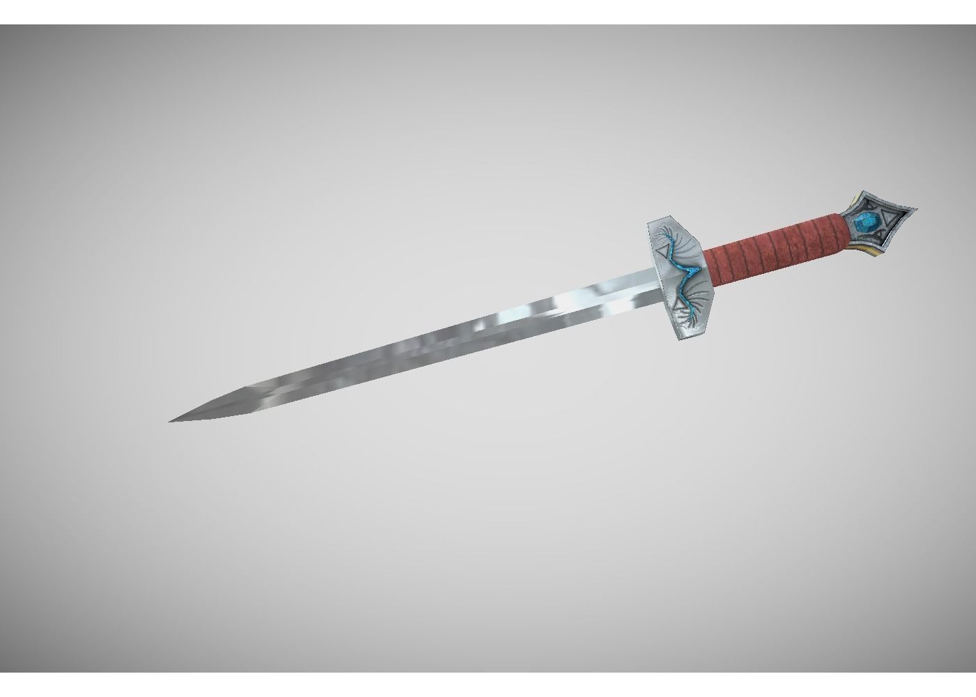 fantasy sword Free low-poly 3D model_0