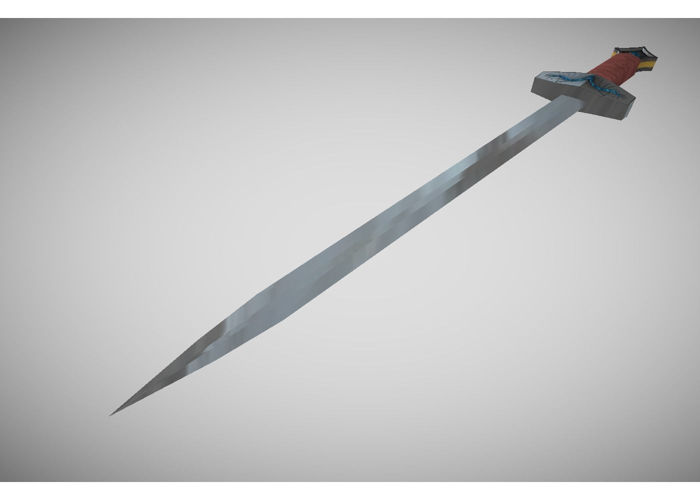 fantasy sword Free low-poly 3D model_1