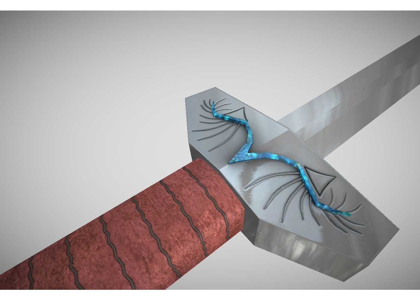 fantasy sword Free low-poly 3D model_5