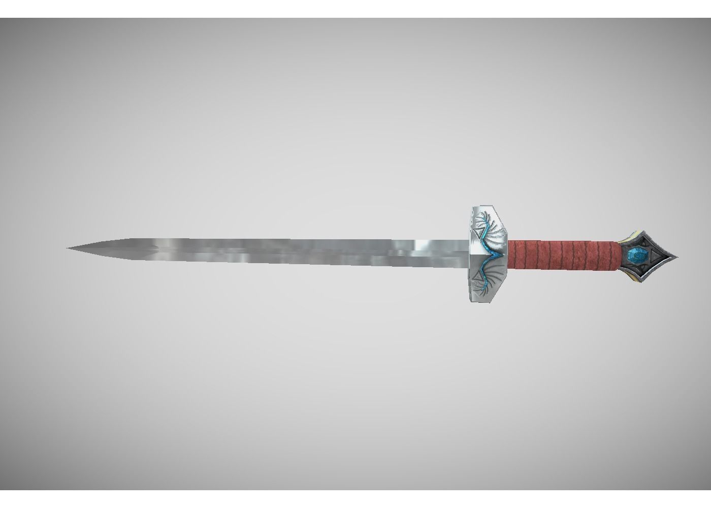 fantasy sword Free low-poly 3D model_2