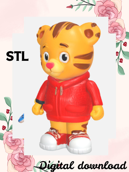 Daniel tiger inspired character party decor cake topper  3D print model_1