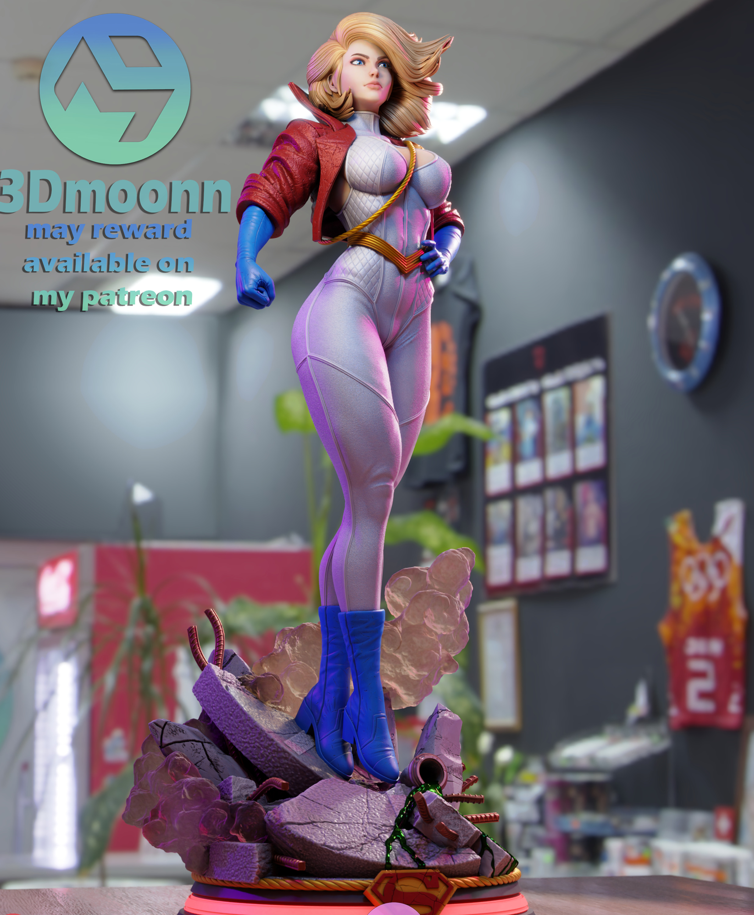 Power girl - Dc 3D print model_2