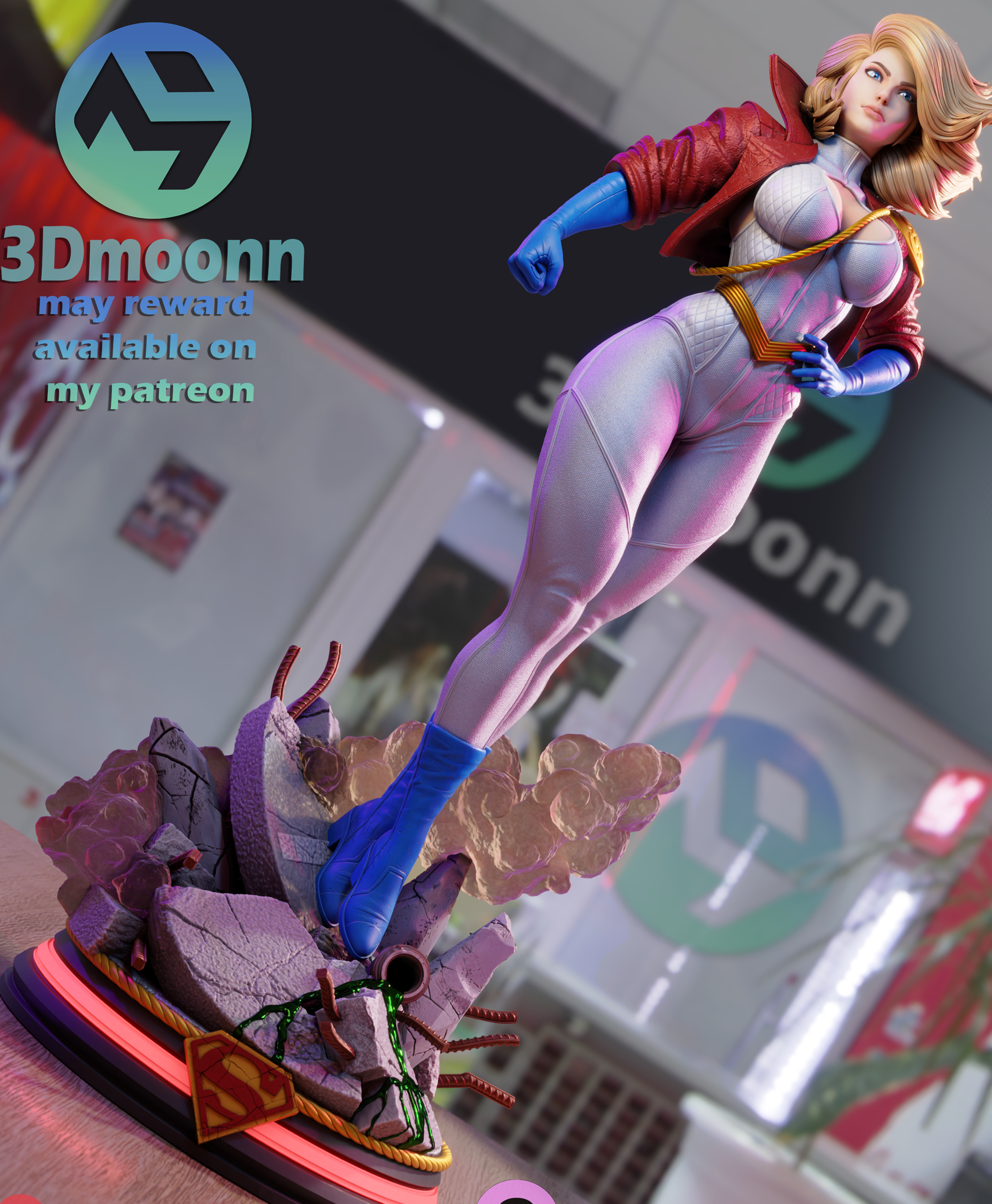 Power girl - Dc 3D print model_3