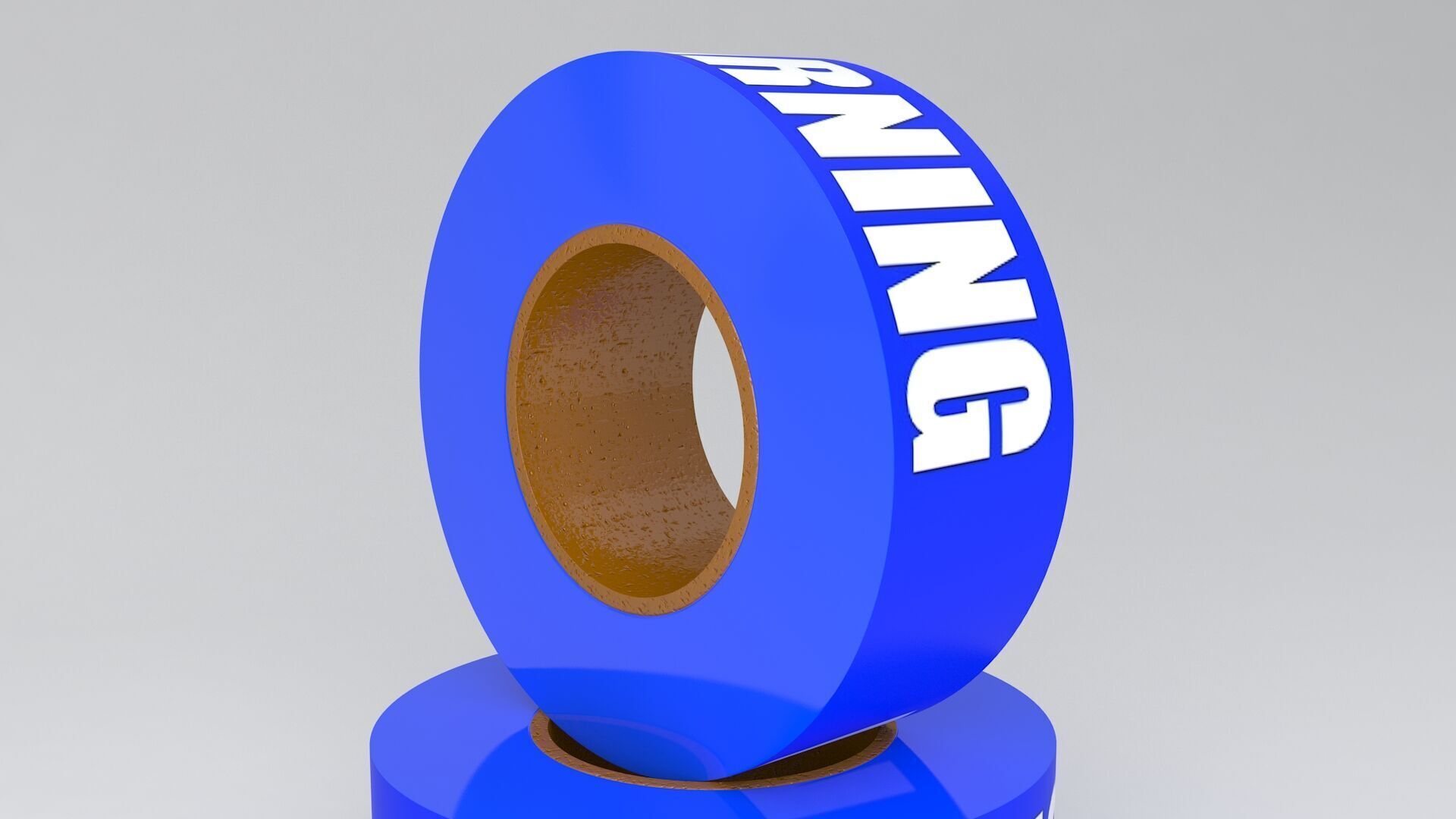 WARNING Tape Blue 3D model_3