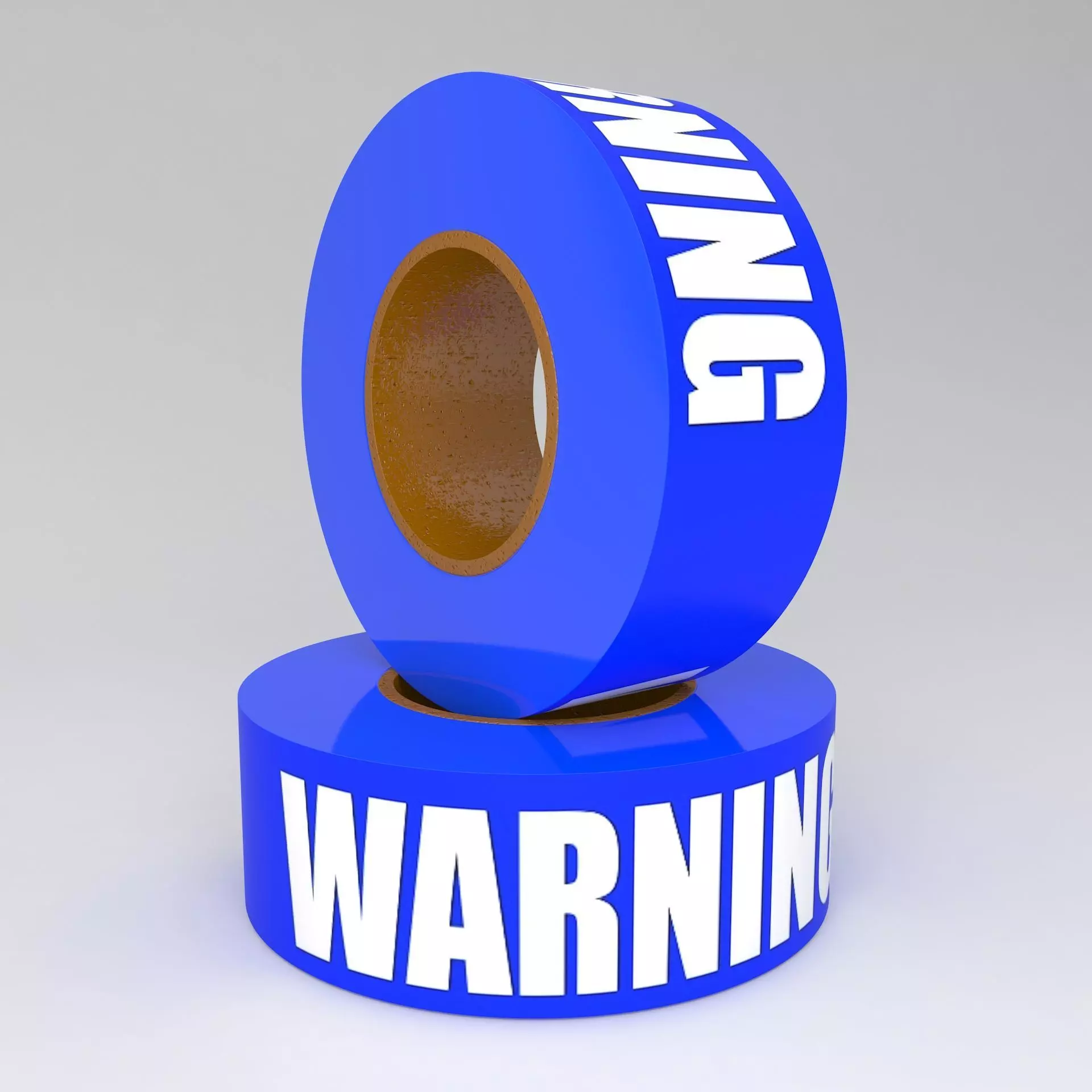 WARNING Tape Blue 3D model_0