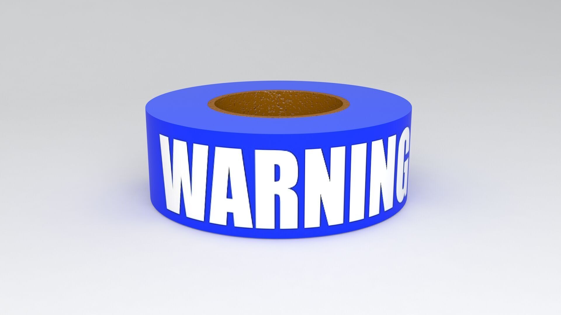 WARNING Tape Blue 3D model_4
