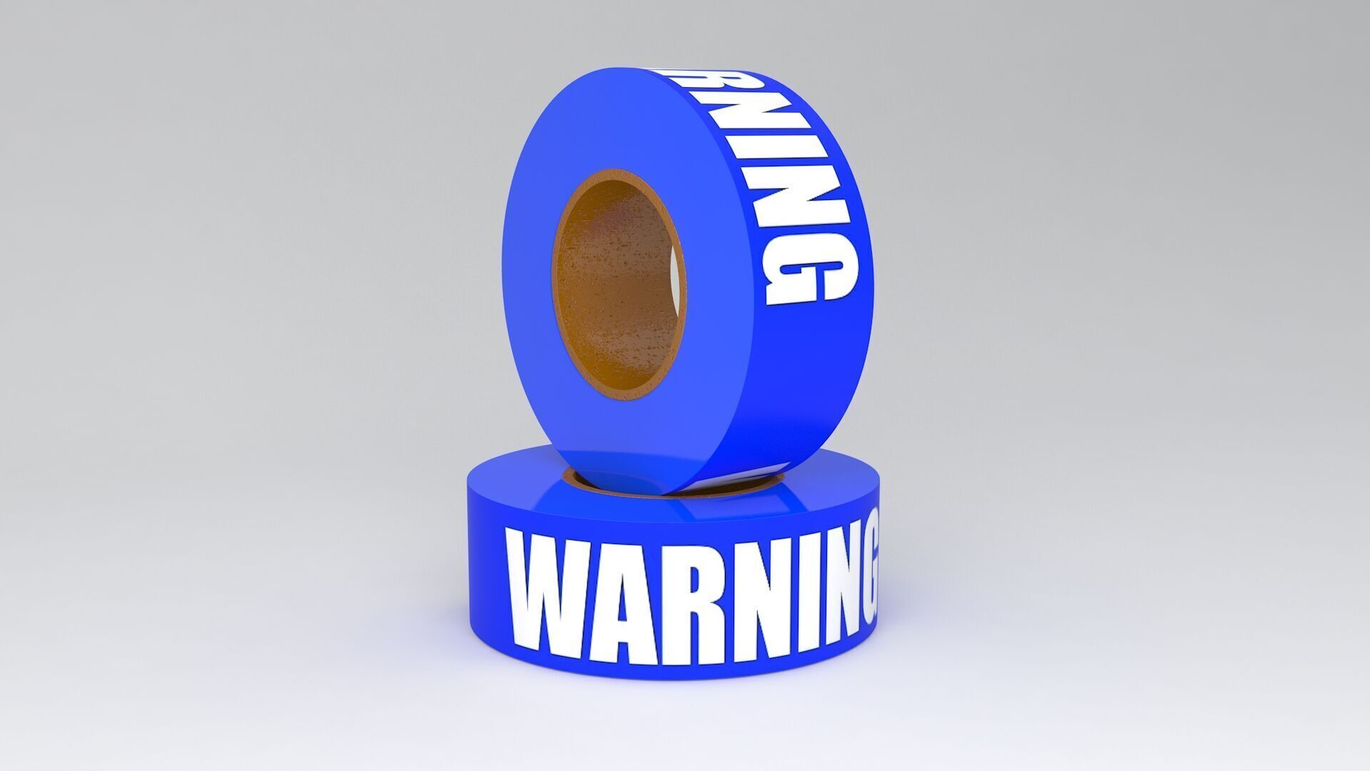 WARNING Tape Blue 3D model_1