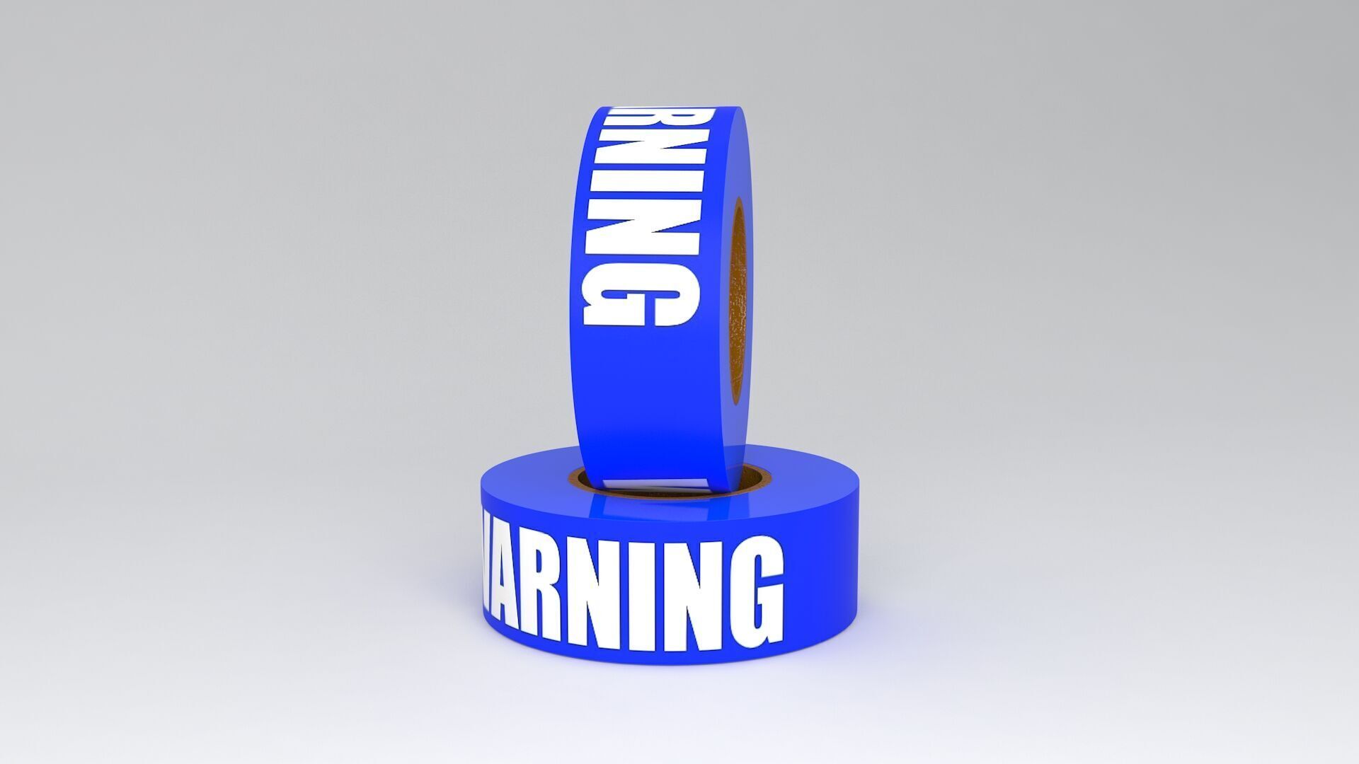 WARNING Tape Blue 3D model_2