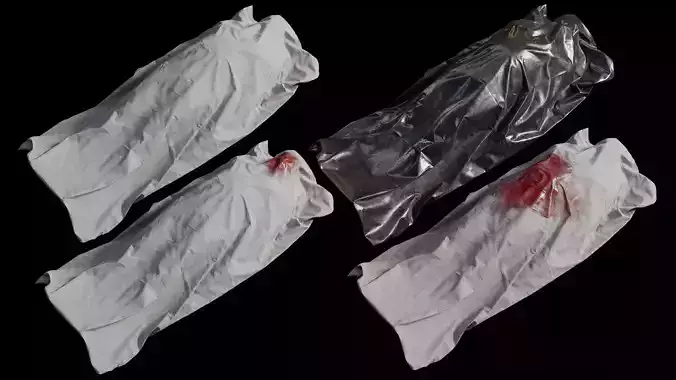 Covered Corpse 05 Low-Poly Low-poly 3D model