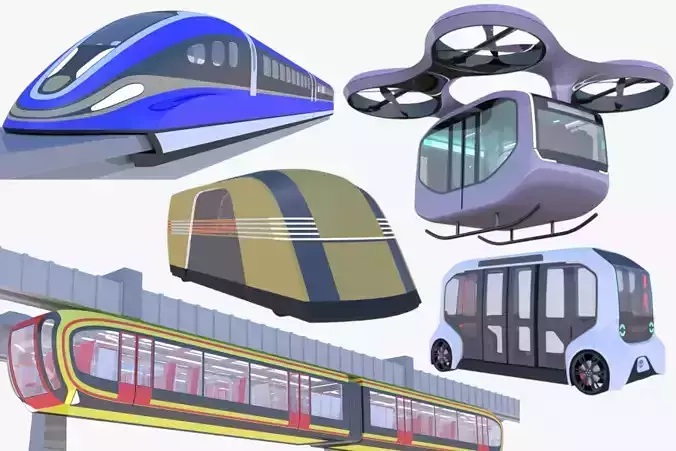 Public transport bundle II 3D Model Collection