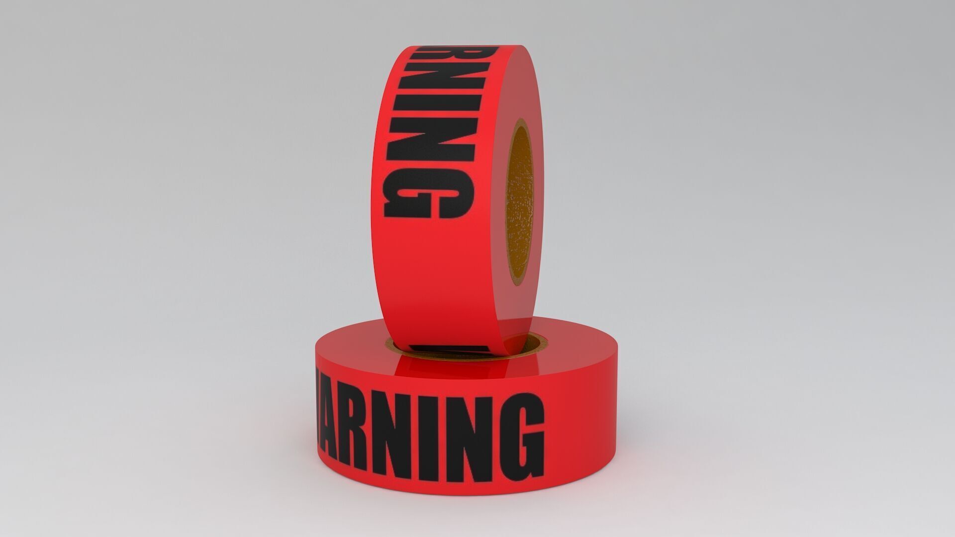 WARNING Tape Red 3D model_2