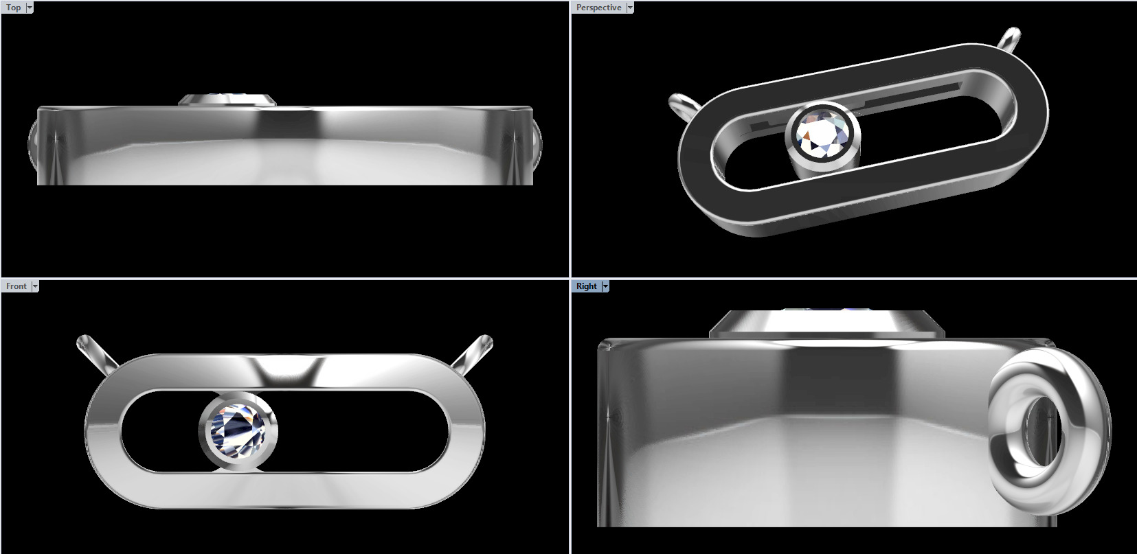 Messika Necklace Uno Pave 3D print model_5