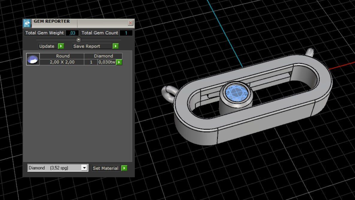 Messika Necklace Uno Pave 3D print model_12