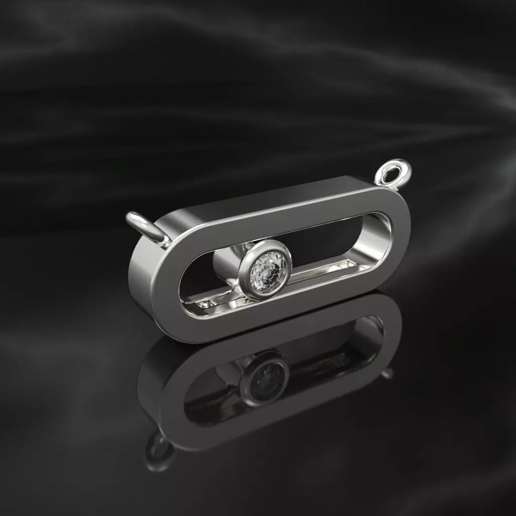 Messika Necklace Uno Pave 3D print model_0