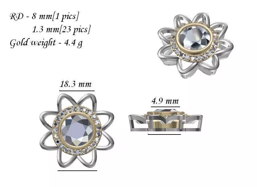 Flower pendant Free 3D print model
