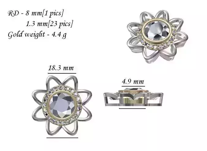 Flower pendant Free 3D print model