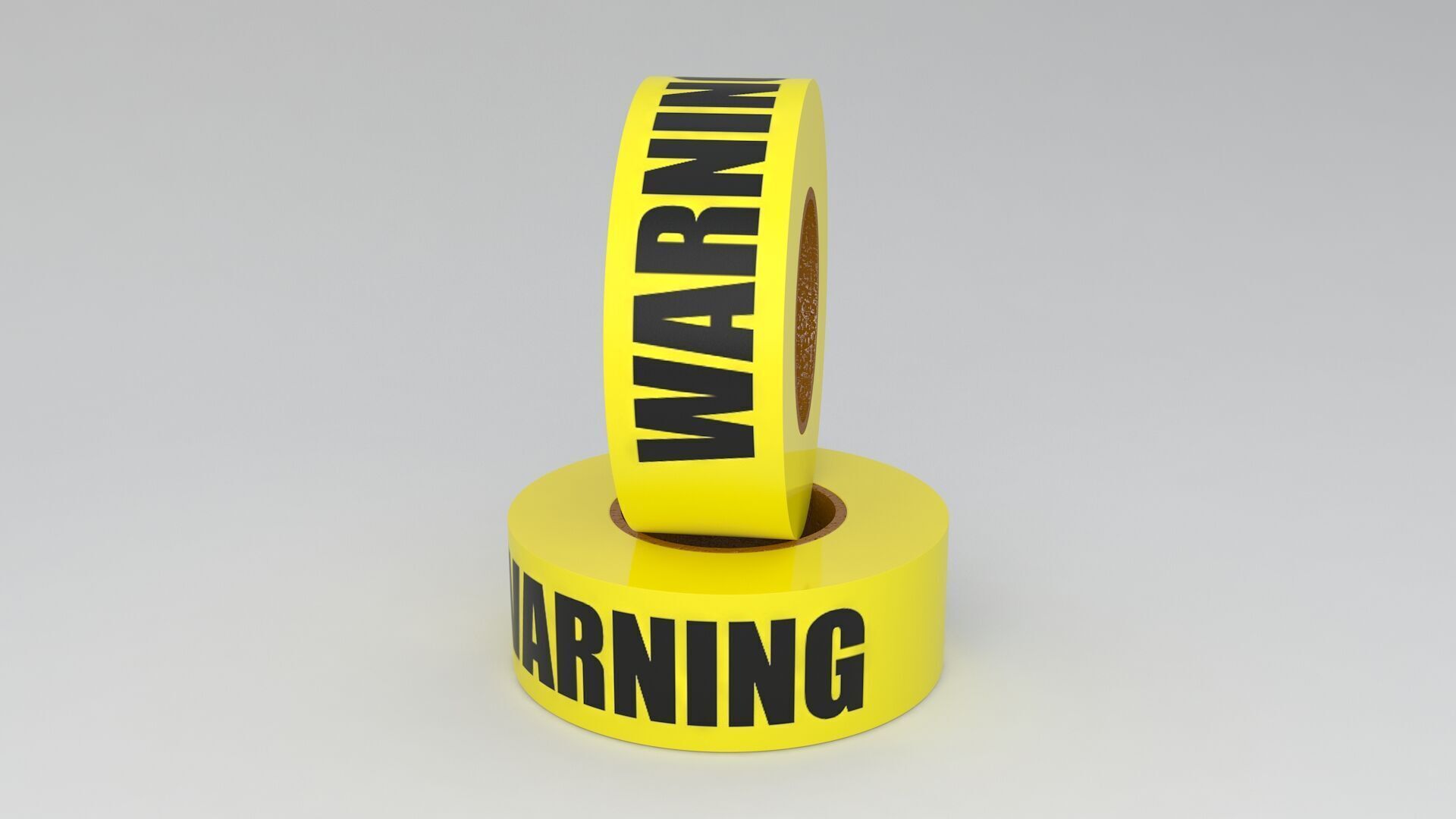 WARNING Tape Yellow 3D model_2