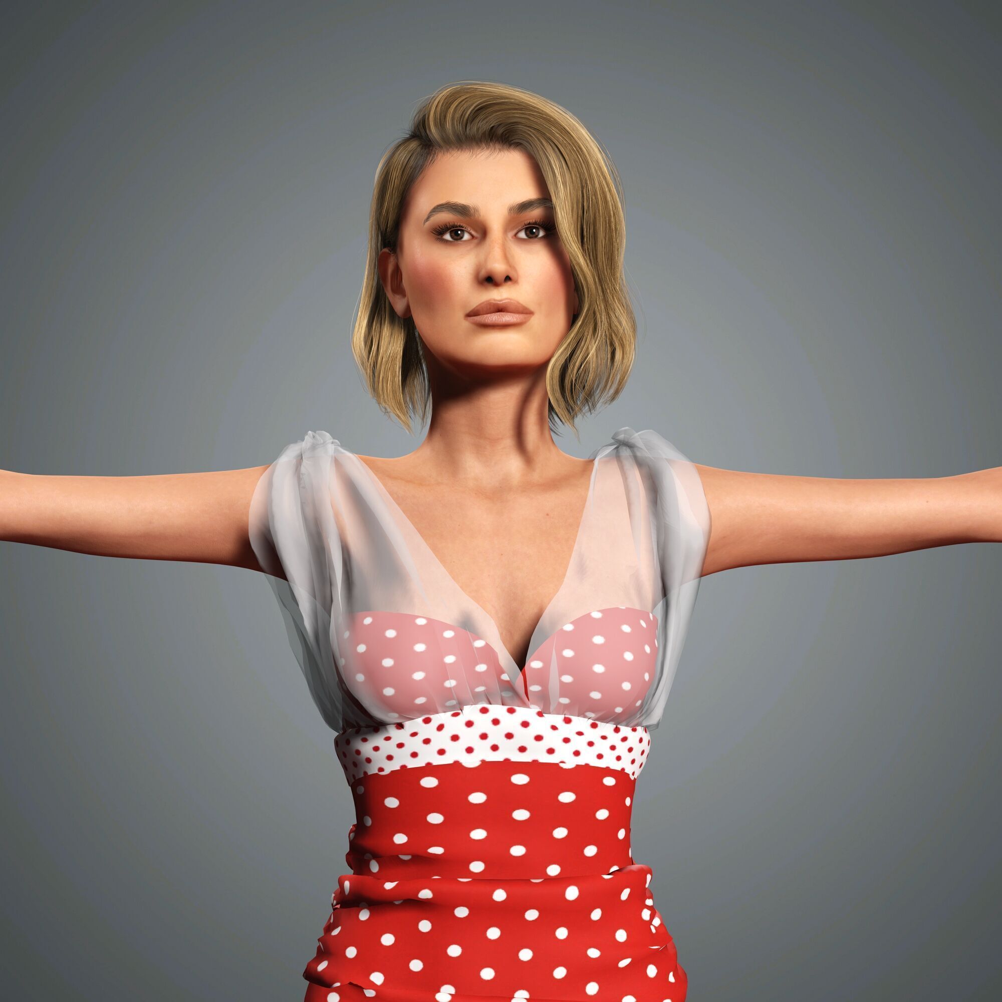 Hailey Bieber Character 3D Model Low-poly 3D model_10