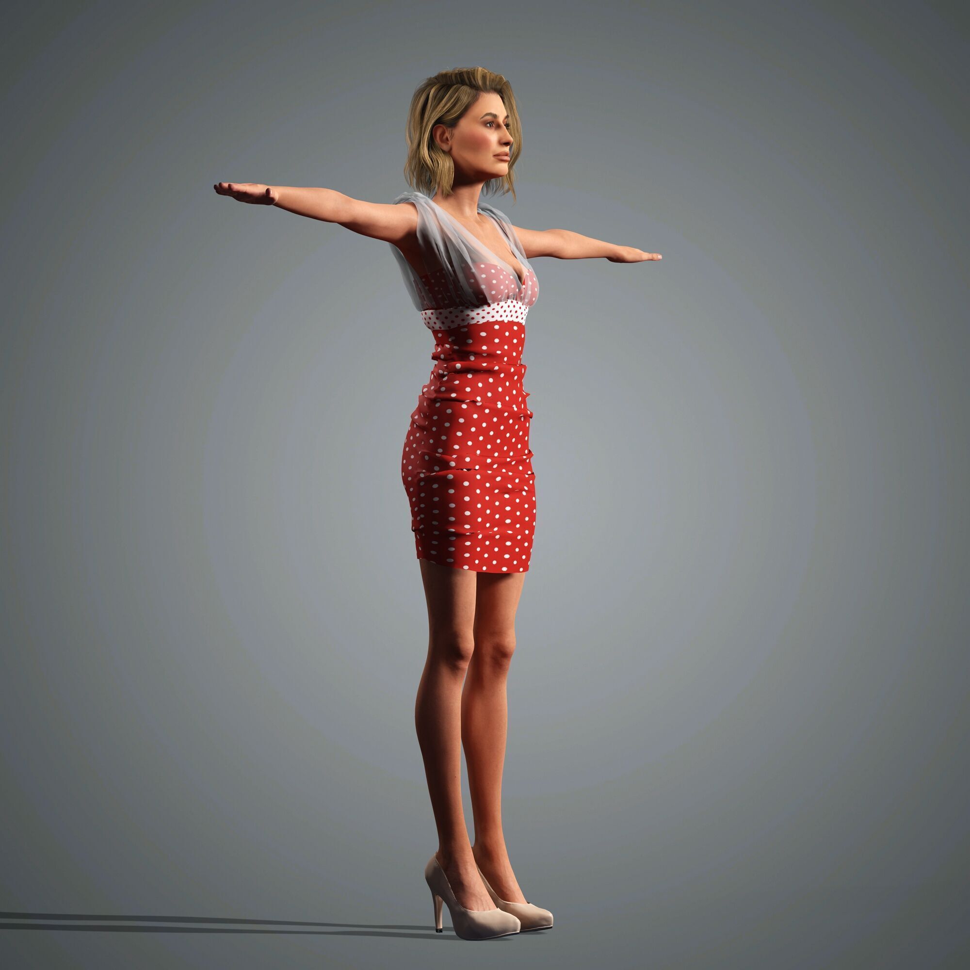 Hailey Bieber Character 3D Model Low-poly 3D model_13
