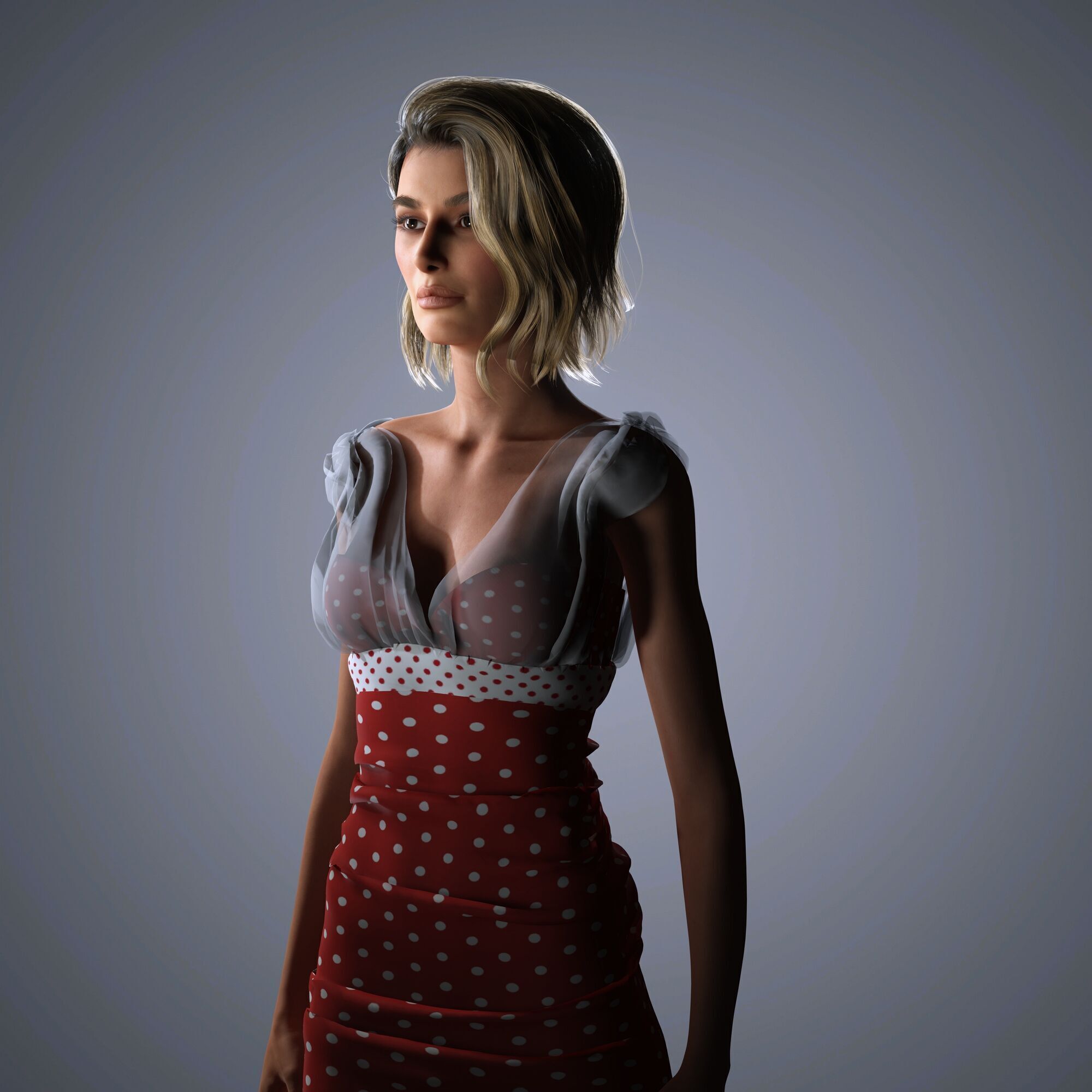 Hailey Bieber Character 3D Model Low-poly 3D model_9